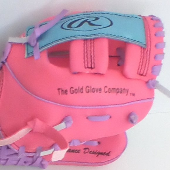 SALE - Rawlings 9" Players Series T-Ball Glove RHT (Colorful - Pink/Blue/Purple) - Picture 6 of 7